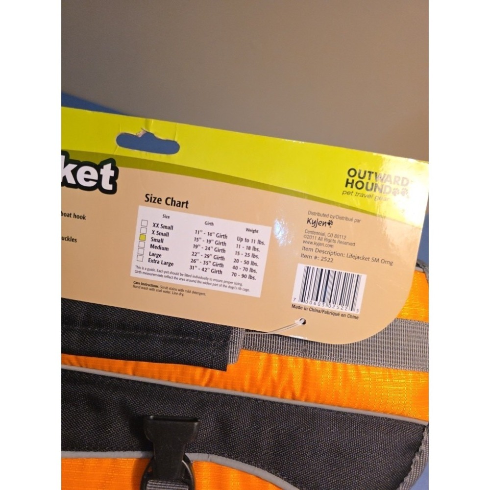 Dog Life Jacket Dog Vest Water Vest Outward Hound Granby Splash New Size Small - Picture 2 of 11